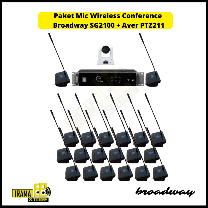 Mic Wireless Conference Broadway SG2100 - 20 Mic + Camera PTZ